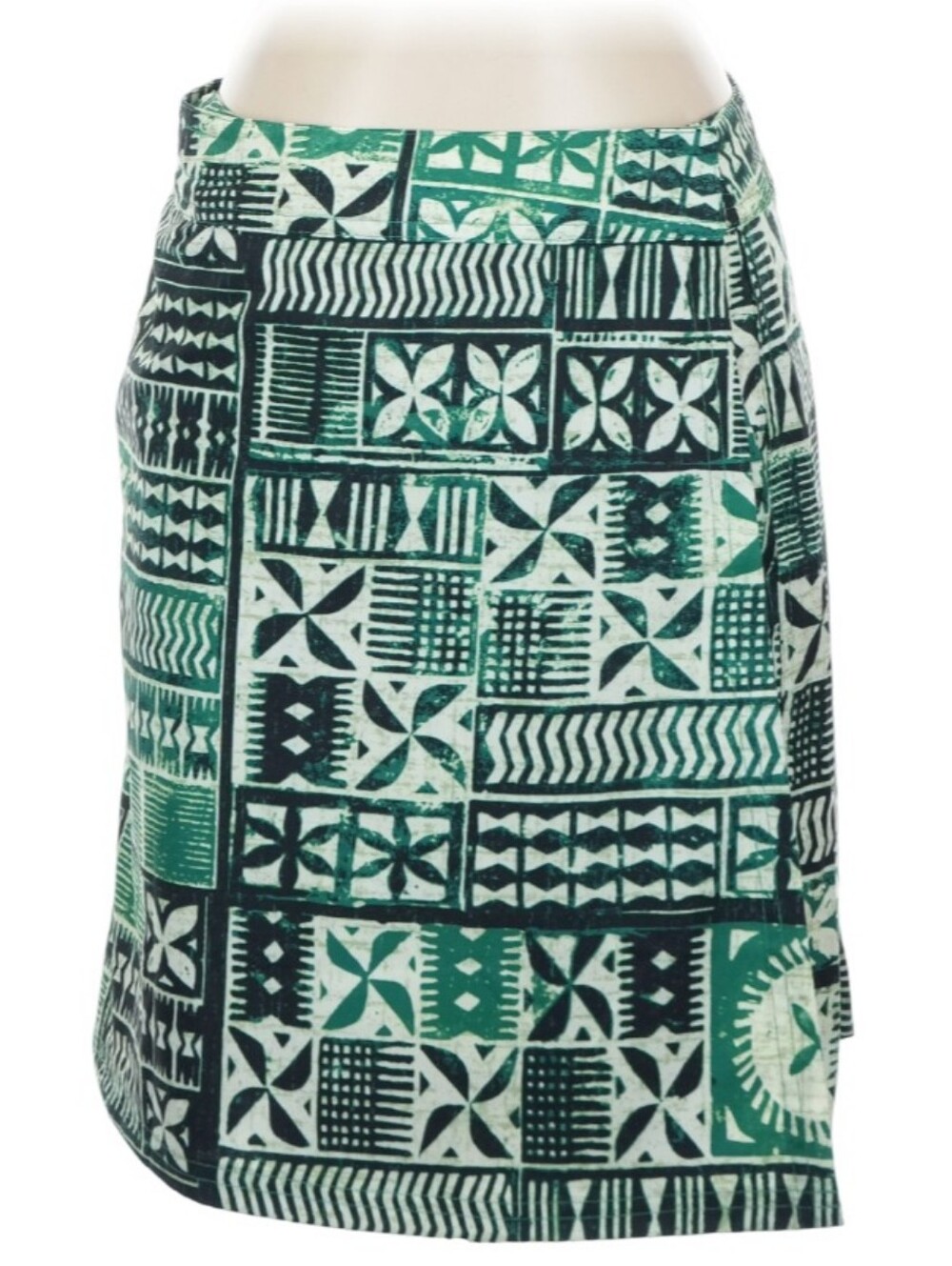 RIP SKIRT HAWAII Emerald Tapa Wrap Skirt Size S Length 2